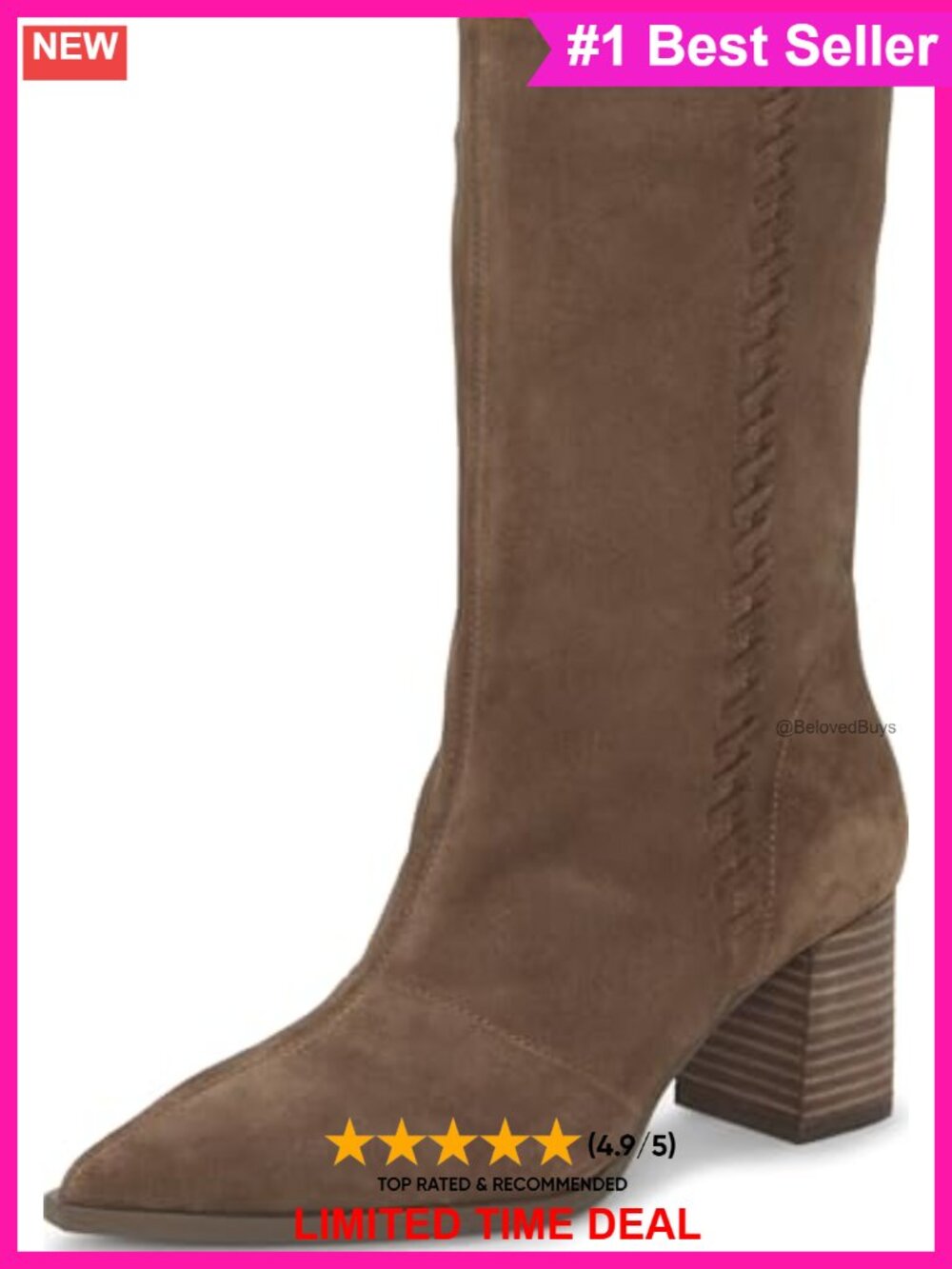 Suede Pointed Toe Slouchy Ankle Booties Block Heel
